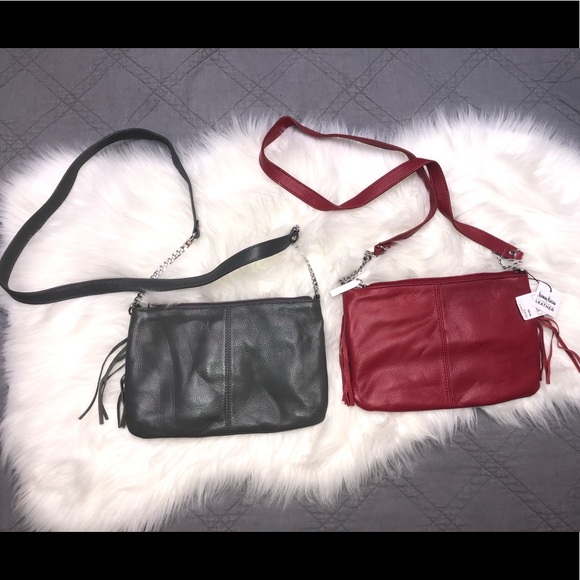 Bundle 2 Neiman Marcus Leather Fringe Crossbody BN - Picture 4 of 8